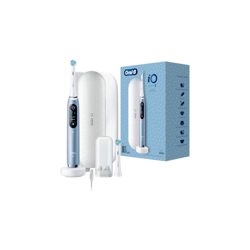 Braun Oral-B iO Series 9 Luxe Edition, Elektrische Zahnbürste(blau/weiß, Aqua Marine)