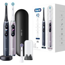 Braun Oral-B iO Series 9, Elektrische Zahnbürste(schwarz/rosé, Black Onyx/Rose Quartz mit 2. Handstück)