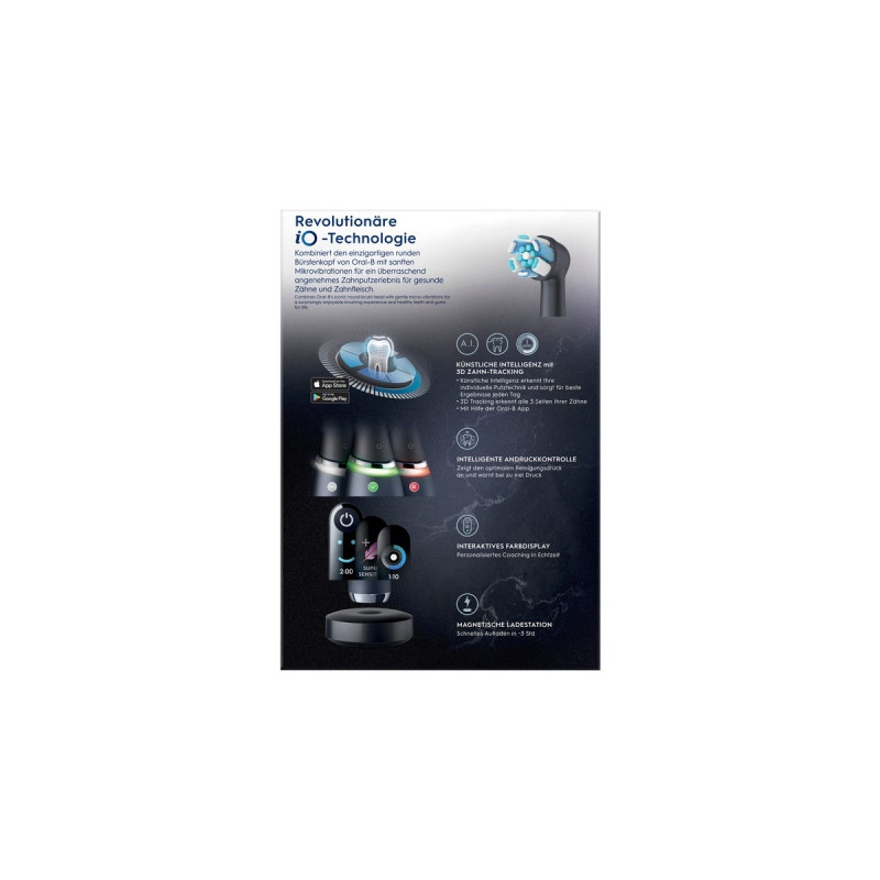 Braun Oral-B iO Series 9, Elektrische Zahnbürste(schwarz/rosé, Black Onyx/Rose Quartz mit 2. Handstück)