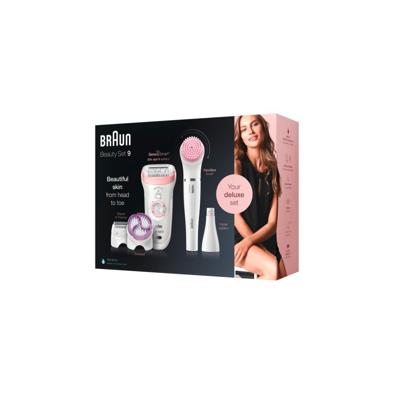 Braun Silk-épil 9-975 SensoSmart Beauty Set 9, Epiliergerät(weiß/roségold)