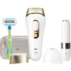 Braun Silk-expert Pro 5 IPL PL5159, Haarentferner(weiß/gold, inkl. Tasche + Face Mini-Gesichtshaarentferner + Venus Extra Smooth)