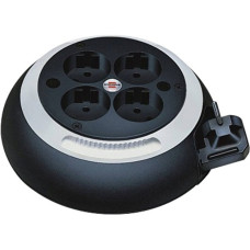 Brennenstuhl Comfort-Line Mini-Kabeltrommel CL-S 4-fach(schwarz/weiß, 3 Meter)