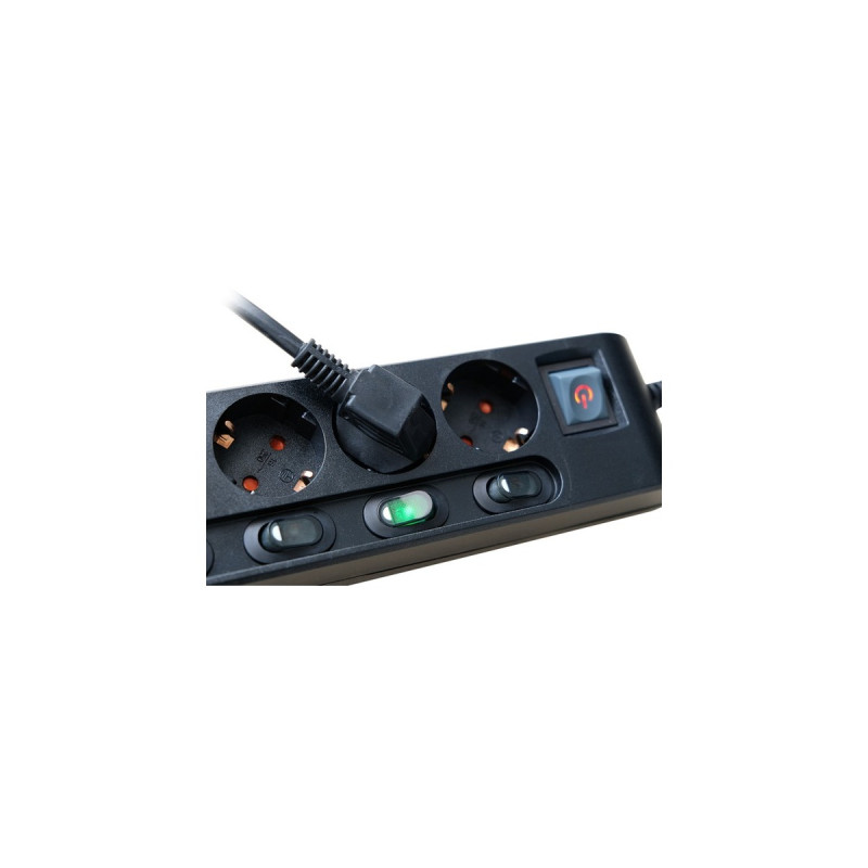 Brennenstuhl Einzeln schaltbare Steckdosenleiste 6-fach(schwarz, 2,5 Meter)