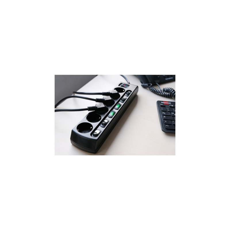 Brennenstuhl Einzeln schaltbare Steckdosenleiste 6-fach(schwarz, 2,5 Meter)