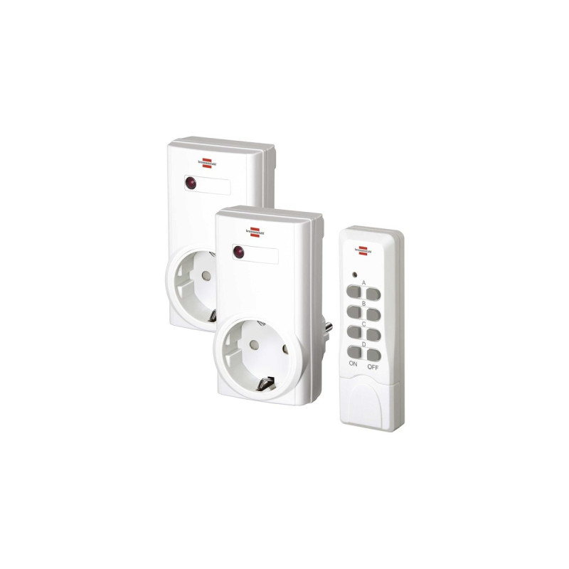 Brennenstuhl Funkschalt-Set RCS 1000 N Comfort(weiß, zwei Schaltsteckdosen, eine Fernbedienung)