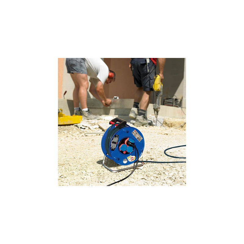 Brennenstuhl Garant IP44 Gewerbe-/ Baustellen-Kabeltrommel, 3-fach(blau/schwarz, 40 Meter)