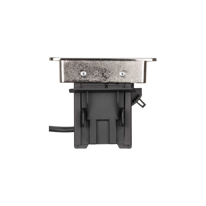 Brennenstuhl Indesk-Power versenkbare Steckdosenleiste 3-fach(silber/schwarz, 2 Meter, 2x USB)