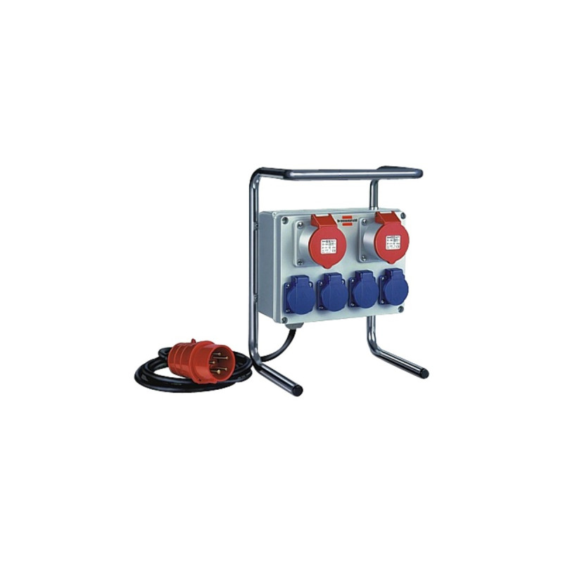 Brennenstuhl Kompakter Kleinstromverteiler BKV 2/4 G IP44, 6-fach, Steckdosenleiste(schwarz, 2 Meter)