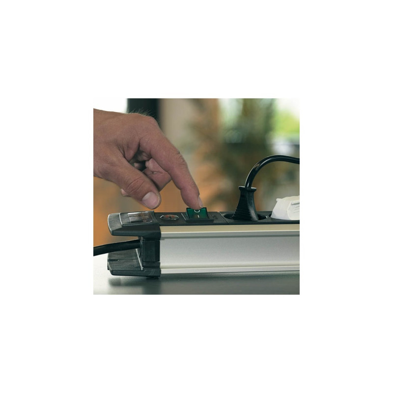 Brennenstuhl Premium-Alu-Line Steckdosenleiste 8-fach Duo(schwarz/silber, 3 Meter, mit 2 Sicherheitsschaltern)