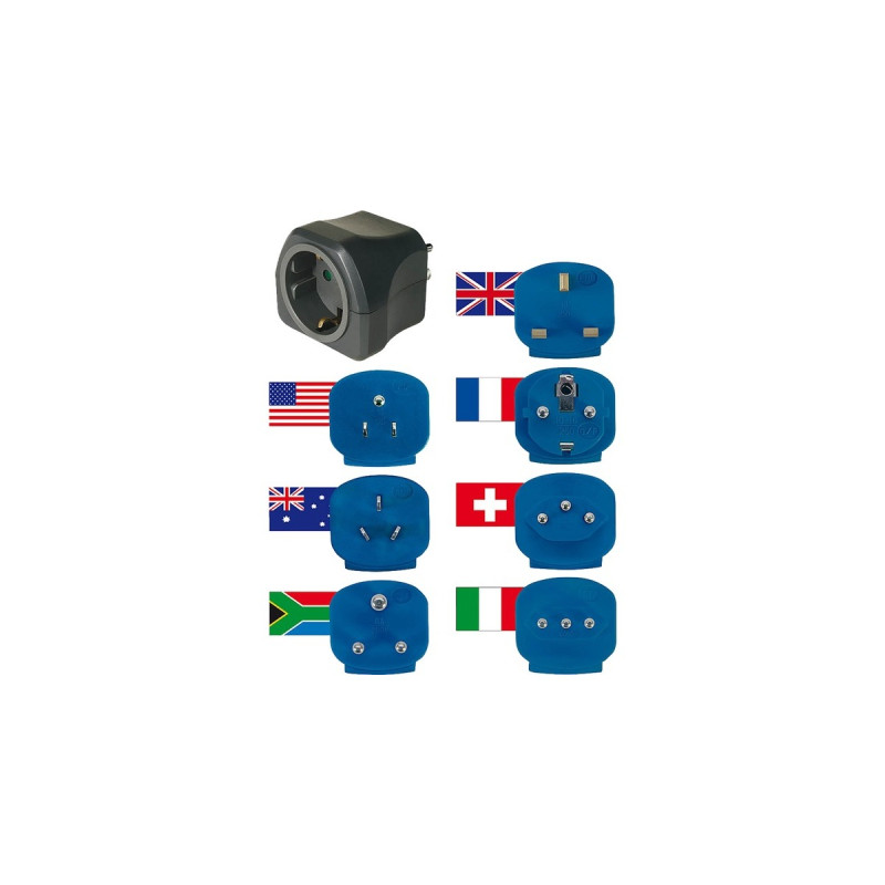 Brennenstuhl Reisestecker-Set, mit 10A Sicherung(schwarz)