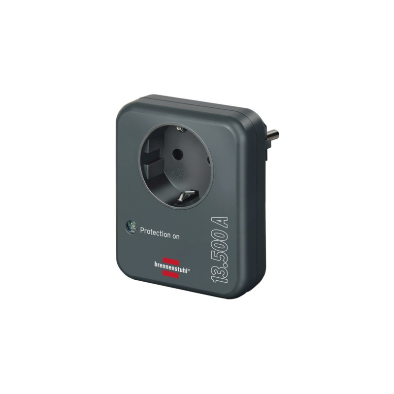 Brennenstuhl Steckdosenadapter mit Überspannungsschutz(anthrazit, 13.500A Überspannungsschutz)