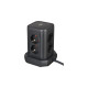 Brennenstuhl Steckdosenturm 8-fach, Steckdosenleiste(schwarz, 2 Meter, 4x USB-A)