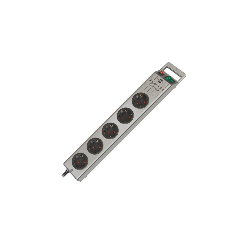 Brennenstuhl Super-Solid Steckdosenleiste 5-fach(silber, 2,50 Meter)