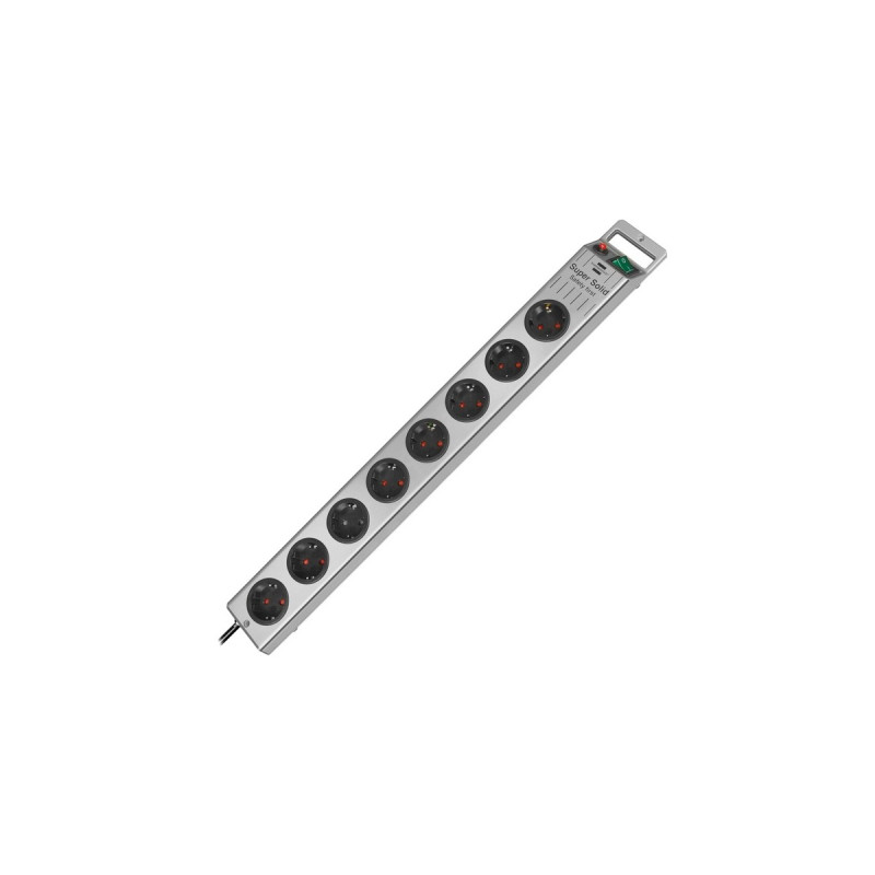 Brennenstuhl Super-Solid Steckdosenleiste 8-fach(silber, 2,5 Meter)