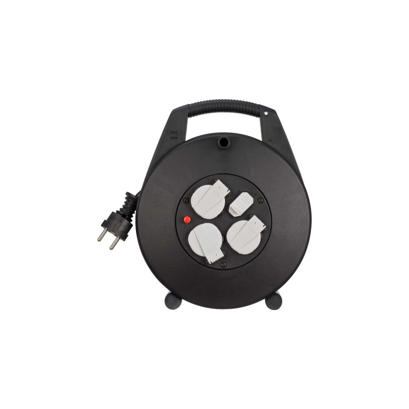 Brennenstuhl Vario-Line Mini-Kabeltrommel 3-fach, mit USB(schwarz, 10 Meter)