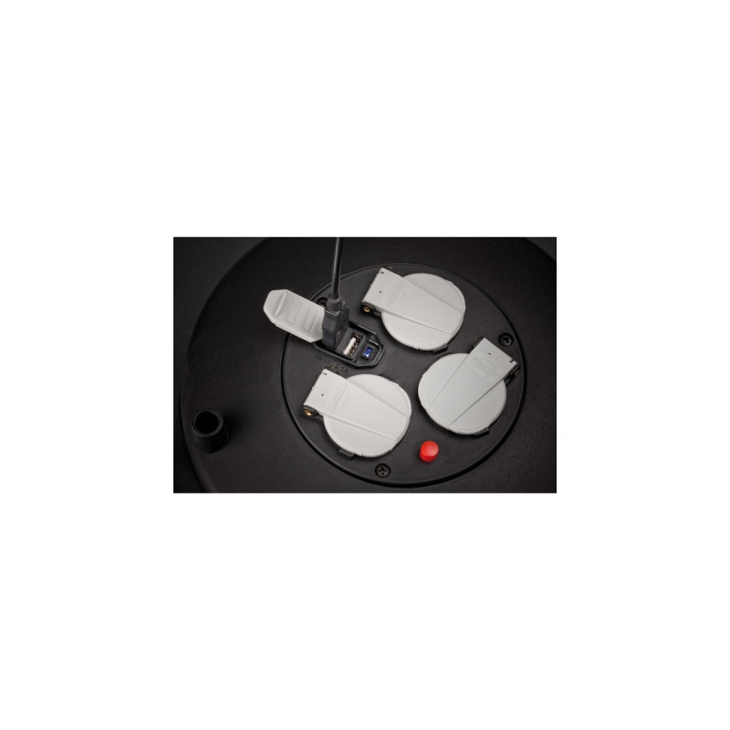 Brennenstuhl Vario-Line Mini-Kabeltrommel 3-fach, mit USB(schwarz, 10 Meter)