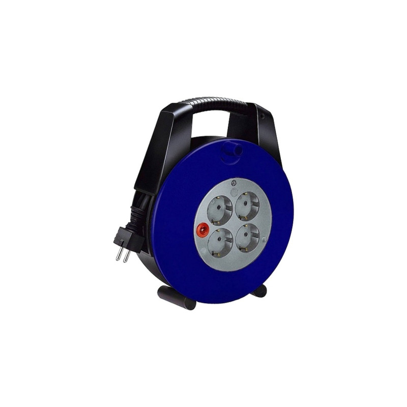 Brennenstuhl Vario-Line Mini-Kabeltrommel 4-fach(schwarz/blau, 10 Meter)