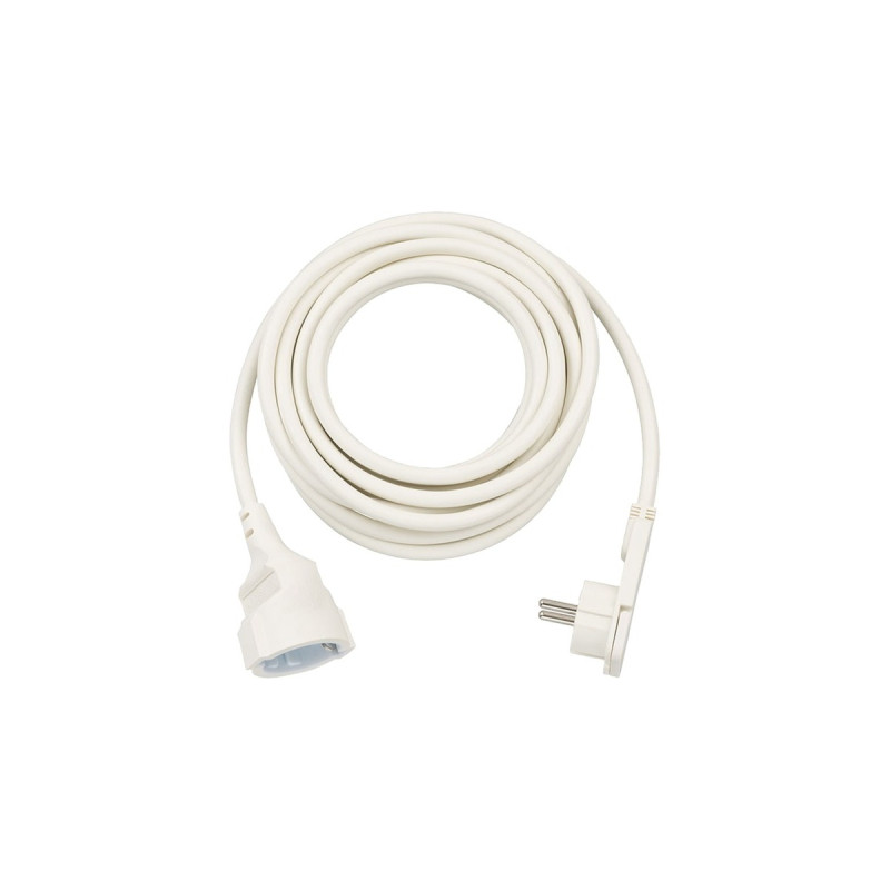 Brennenstuhl Verlängerungskabel, 1x Winkel-Flachstecker(weiß, 5 Meter)
