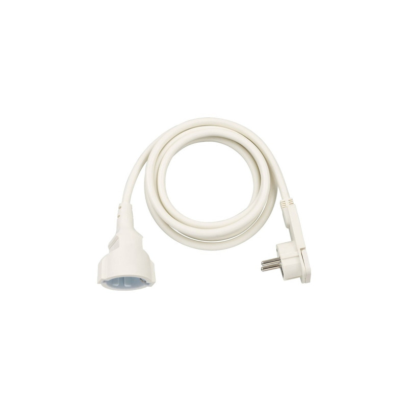 Brennenstuhl Verlängerungskabel, 1x Winkel-Flachstecker(weiß, 2 Meter)
