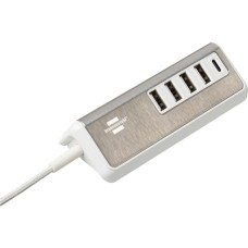 Brennenstuhl estilo USB-Multiladegerät(weiß/edelstahl, 5x USB, PD 20 Watt)