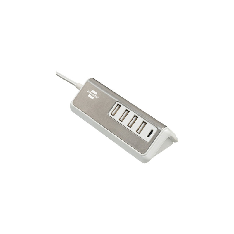 Brennenstuhl estilo USB-Multiladegerät(weiß/edelstahl, 5x USB, PD 20 Watt)