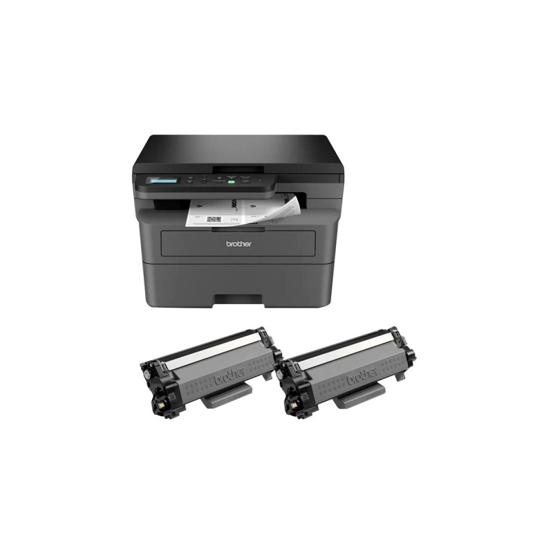 Brother DCP-L2627DWXL, Multifunktionsdrucker(dunkelgrau, USB, WLAN, Scan, Kopie, 2x Toner)