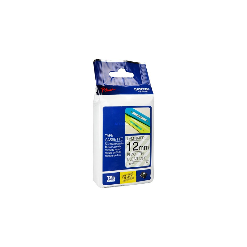 Brother Schriftband TZE-131(12 mm, Schwarz auf Farblos)