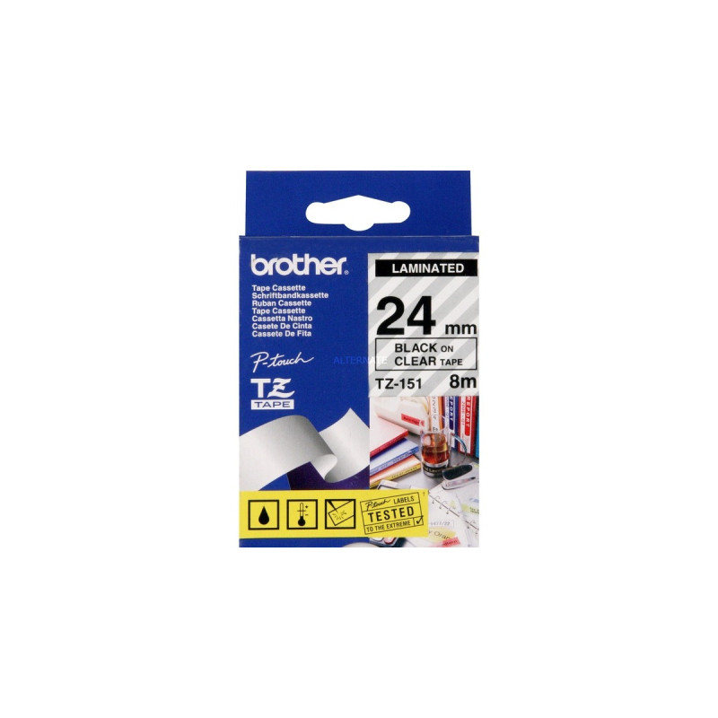Brother Schriftband TZ-151(24 mm, Schwarz auf farblosem Band)