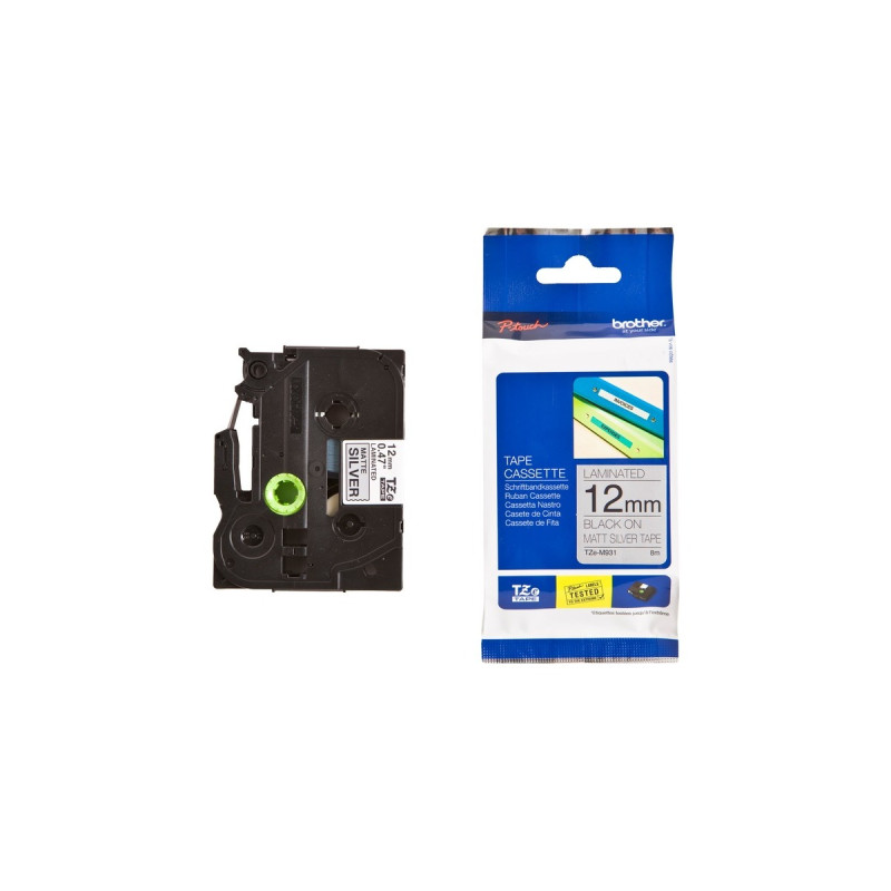 Brother Schriftband TZe-M931(12 mm, schwarz auf silber (matt))