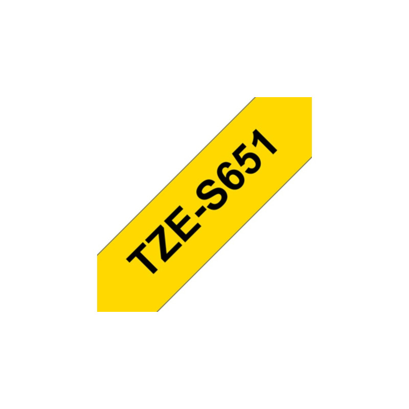 Brother Schriftband TZe-S651(gelb, 24 mm breit, schwarz auf gelb)