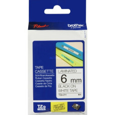 Brother TZE-211, Schriftband(weiß, 6 mm, Schwarz auf Weiß, Retail)