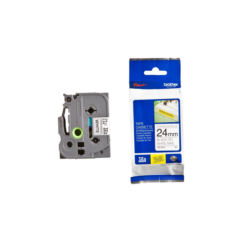 Brother TZe-S251, Schriftband(24 mm, Schwarz auf Weiß)