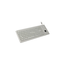 CHERRY Compact-Keyboard G84-4400, Tastatur(hellgrau, US-Layout, Cherry Mechanisch, integr. Trackball)