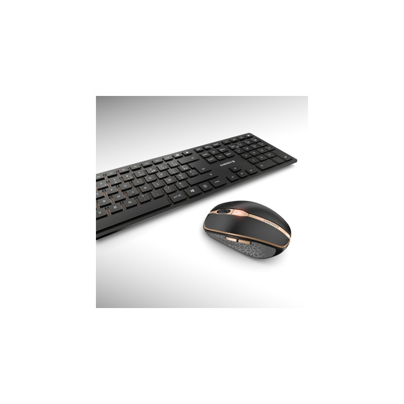 CHERRY DW 9100 SLIM, Desktop-Set(schwarz/bronze, FR-Layout, SX-Scherentechnologie)