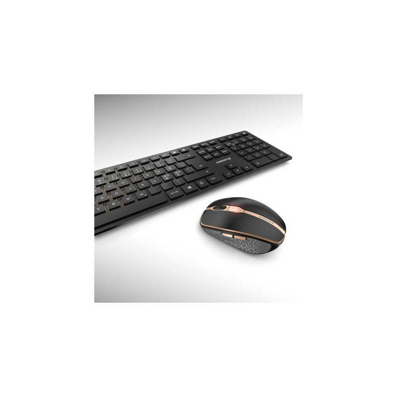 CHERRY DW 9100 SLIM, Desktop-Set(schwarz/bronze, PL-Layout, SX-Scherentechnologie)