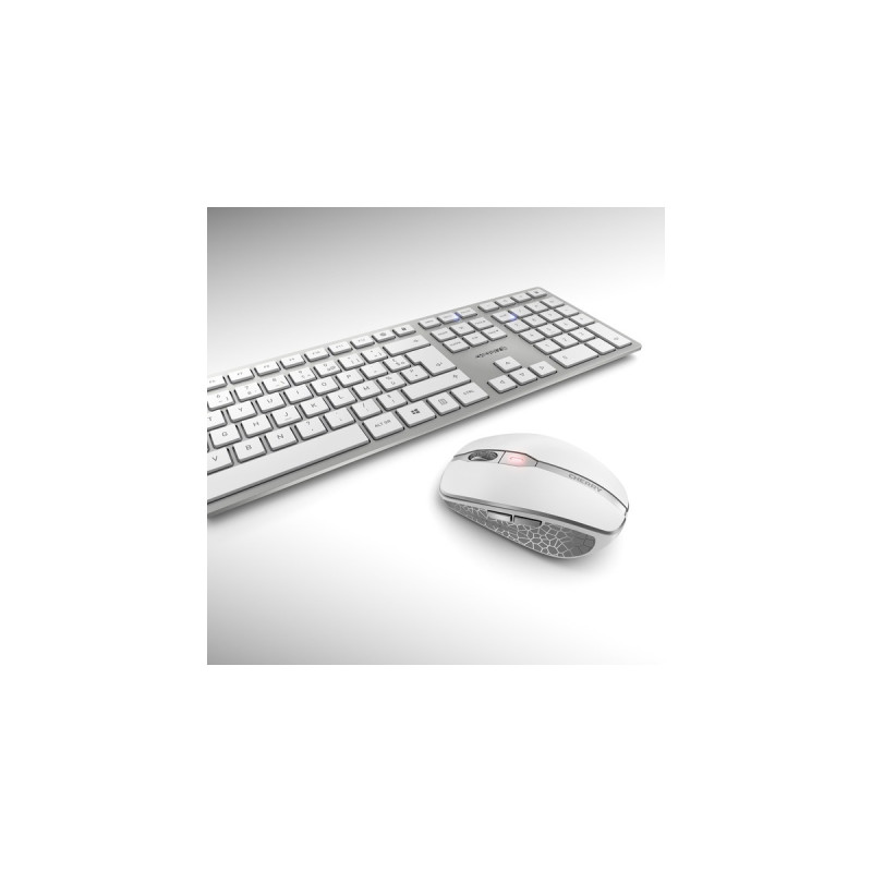 CHERRY DW 9100 SLIM, Desktop-Set(weiß/silber, BE-Layout, SX-Scherentechnologie)