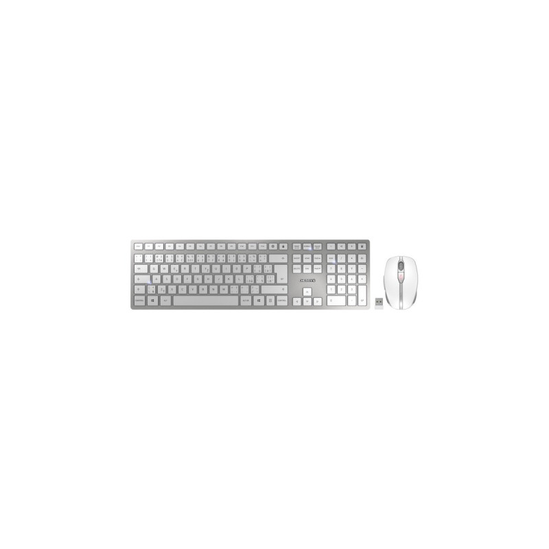 CHERRY DW 9100 SLIM, Desktop-Set(weiß/silber, CZ-Layout, SX-Scherentechnologie)