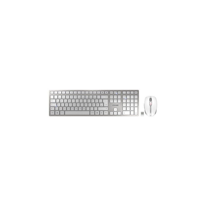 CHERRY DW 9100 SLIM + McAfee Bundle, Desktop-Set(weiß/silber, DE-Layout, SX-Scherentechnologie)