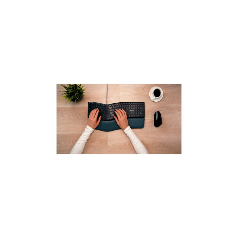 CHERRY KC 4500 ERGO + MW 4500 LEFT Bundle, Desktop-Set(schwarz, DE-Layout)