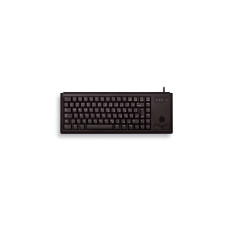 CHERRY Slim Line G84-4400, Tastatur(schwarz, DE-Layout, Cherry Mechanisch, integr. Trackball)