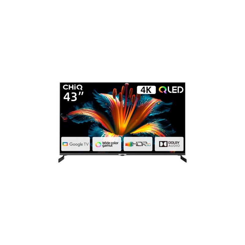 CHiQ U43QM8V, QLED-Fernseher(108 cm (43 Zoll), schwarz, Ultra HD/4K, Triple Tuner, SmartTV, Chromecast built-in)