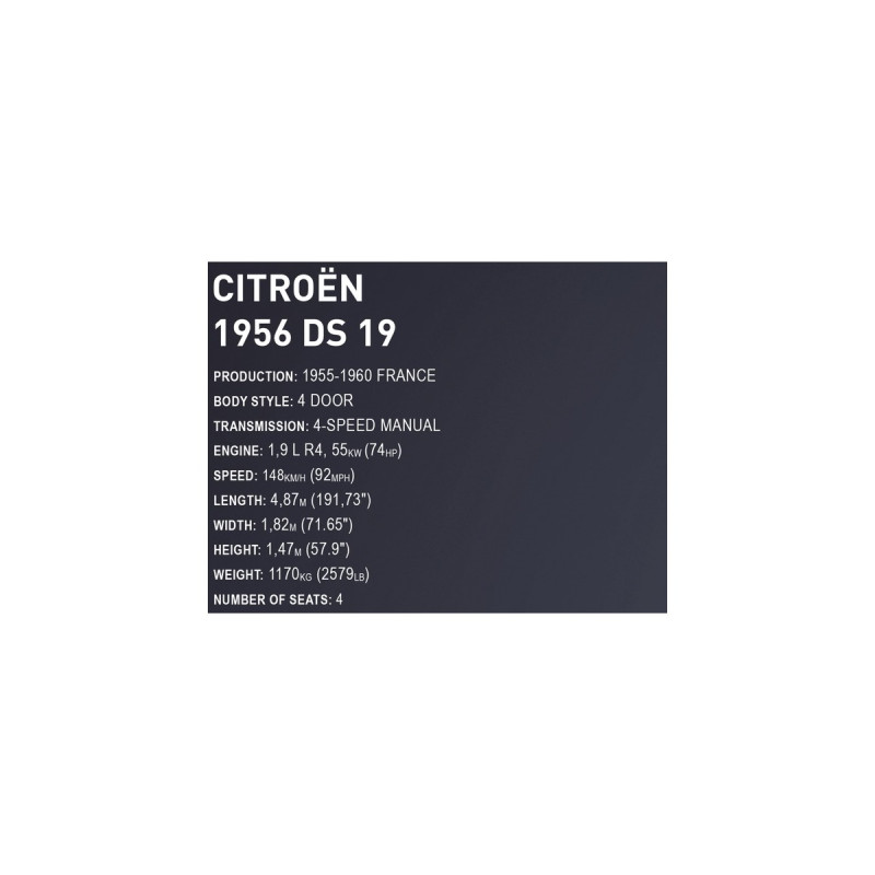 COBI 1956 Citroen DS 19 Executive Edition, Konstruktionsspielzeug