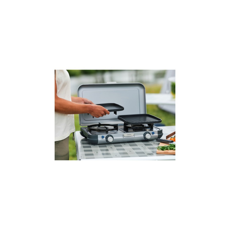 Campingaz Camping Kitchen 2 Grill & Go CV, Gaskocher(grau/schwarz, 2x 2kW, Modell 2023)