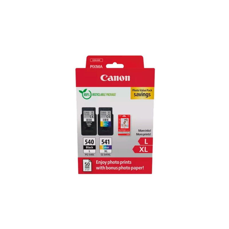 Canon Tinte Photo Value Pack PG-540L/CL541-XL(inkl. 50 Blatt 10x15 Fotopapier)