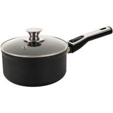 Cerafit Plasma Stielkasserolle Ø 18cm, Topf(schwarz, mit abnehmbarem Griff, Design-Glasdeckel)