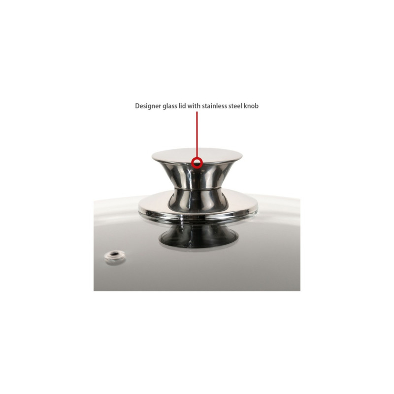 Cerafit Plasma Topf Ø 20cm(schwarz/edelstahl, mit Design-Glasdeckel)