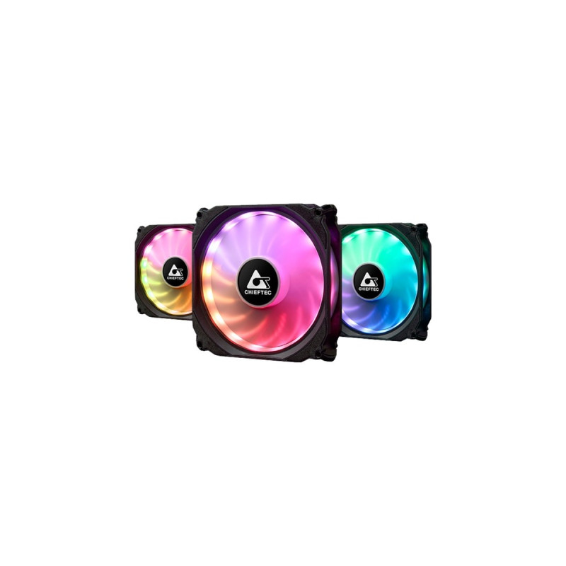Chieftec CF-3012-RGB 3er-RGB Lüfter Set (Tornado), Gehäuselüfter(3er Pack)