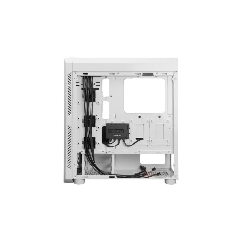 Chieftec GL-03W-OP Scorpion 3 Weiß, Tower-Gehäuse(weiß, Front und Seitenteil aus gehärtetem Glas)