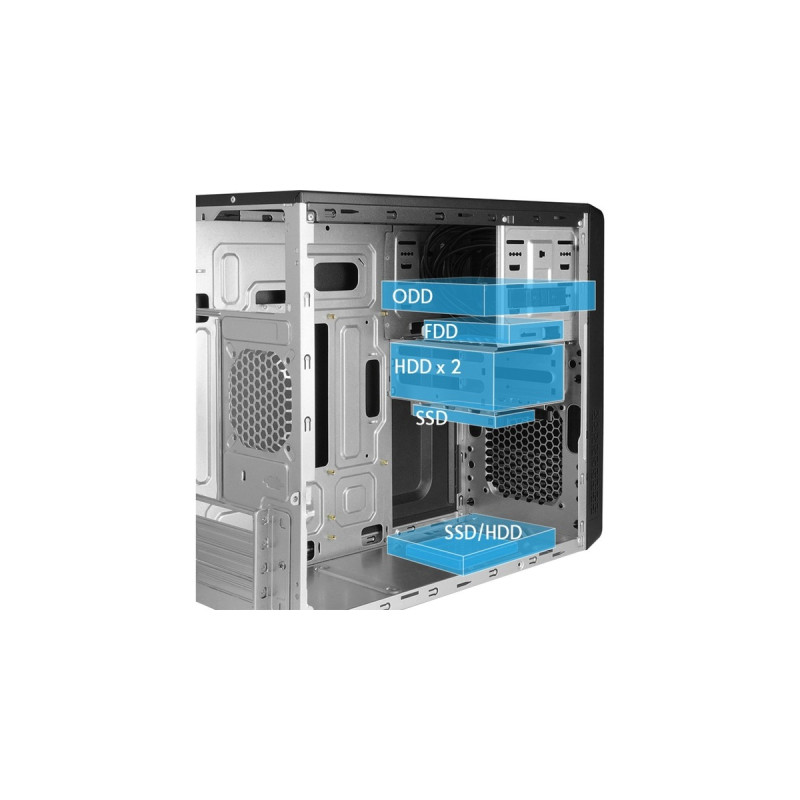 Chieftec UB-03B-350GPB, Tower-Gehäuse(schwarz, inkl. 350-Watt-Netzteil)