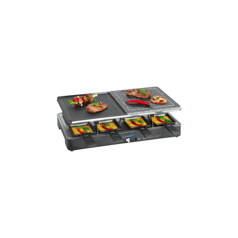 Clatronic 2-in-1 Raclette-Grill RG 3518(schwarz/edelstahl)